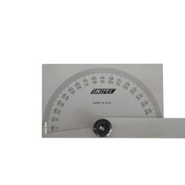 Made in USA | Unipec UNI5170 0-180° Rectangle Protractor w/6" Arm, Stainless Steel Square Head