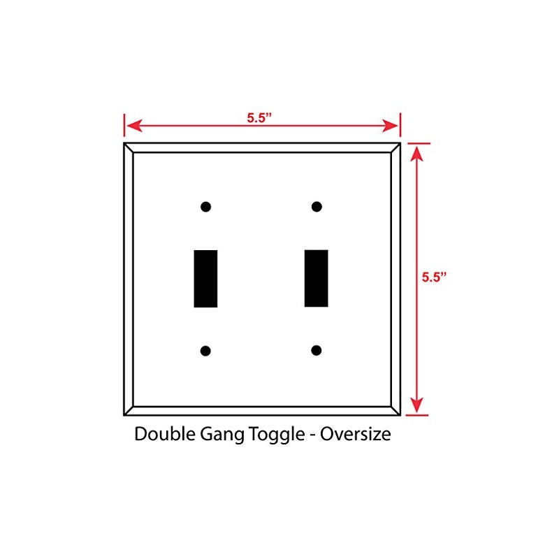 Art Plates - Double Gang Toggle OVERSIZE Switch Plate -
