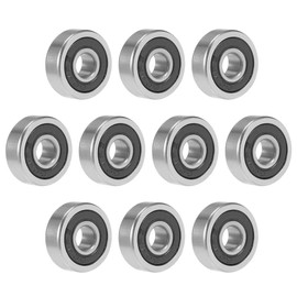 TOP-VIGOR 10Pcs 604-2RS Deep Groove Ball Bearings, Z1 4mm x 12mm x 4mm Double Sealed Industrial Bearings, Chrome Steel Skateboard Bearings for Electrical Instrument Equipment
