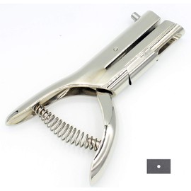 Kucaa 2-inch Reach 1/8 inch 3mm Deep Throat Heavy Duty Hand Held Single Hole Punch for PVC Cards ID Cards Badge Photos