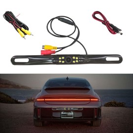 Car License Plate Backup Camera, 170° Wide Angle HD Rear View Camera with 8 Infrared Night Vision LED Lights, IP68 Waterproof Reverse Camera for Cars, Trucks, Pickup, SUVs