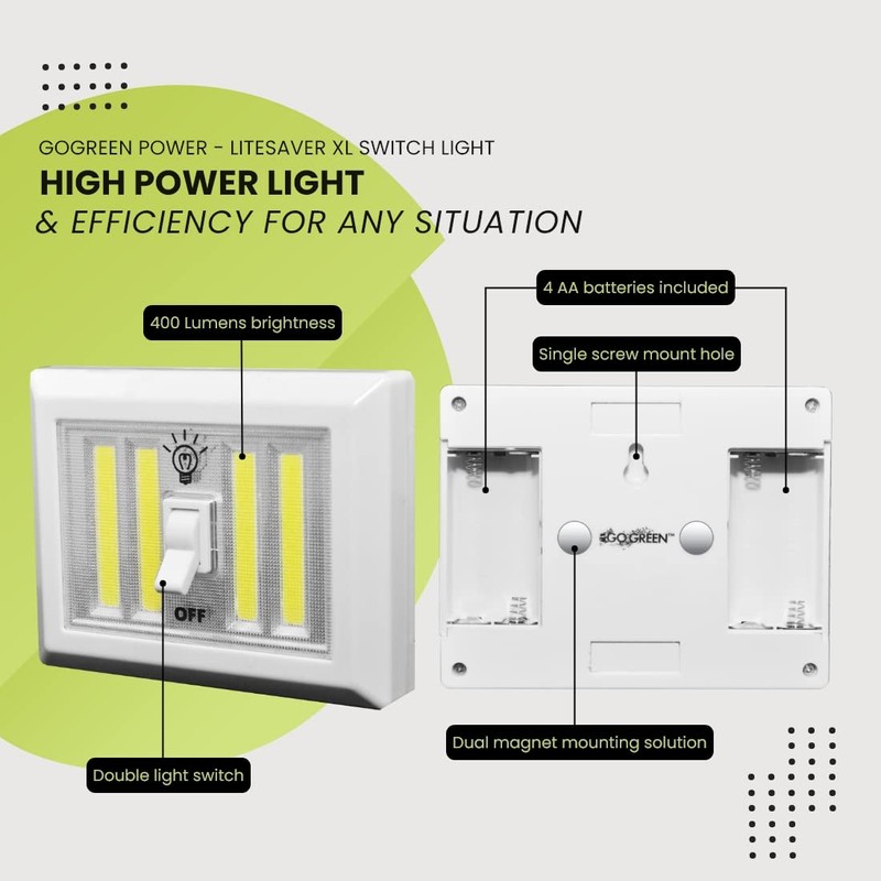 Go Green Power Single-SWLTXL LED Switch Light XL-White