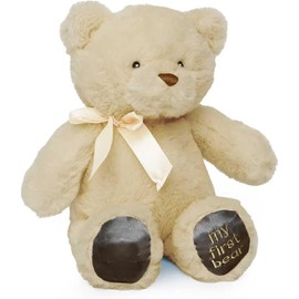Jolitee My First Bear Stuffed Animal - Beige Neutral Teddy Bear for Baby for Newborn 10"