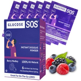 Glucosa SOS Sobres  Glucose Powder Packets, Berry Flavor, 6 Count                                                                                     