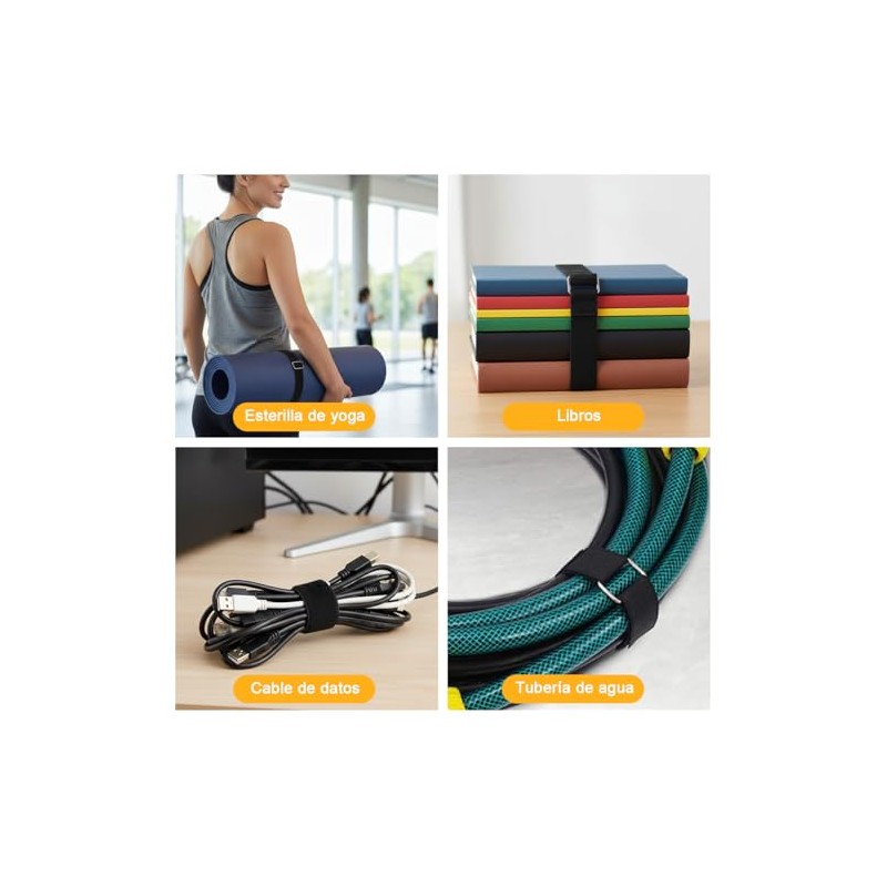2 Rollos de Cinta de Sujeción, 5m×20mm Organizador de Cables,