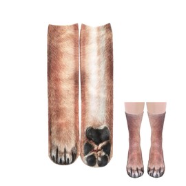 1 Pair of Funny Secret Santa Gifts for Women,Men Dog Socks Presents,Novelty Joke Gag Gift,Mens Christmas Stocking,Silly Quirky Present,Lovers Animal Paw Themed 3D Print Sock,Xmas For Adult,Kids,Girls