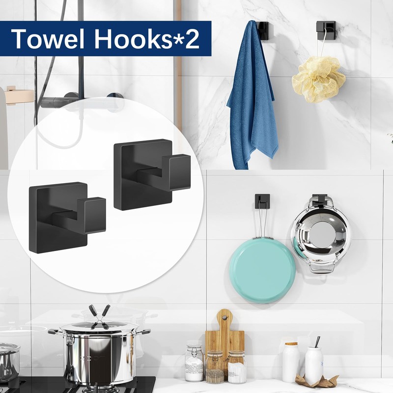 Gypie 5-Piece Bathroom Hardware Accessories Set, Towel Racks for Bathroom