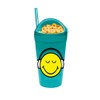 zakdesigns Smiley Snack/Drink Tumbler, Polypropylene, Blue, 9 x 9 x