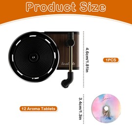 12 Pieces Car Air Freshener Set (Record Player*1 + Aromatherapy Tablet Random Style*12)， Car Air Freshener Retro ，Perfect Vent Clips for Music Fans & Unique Gifts