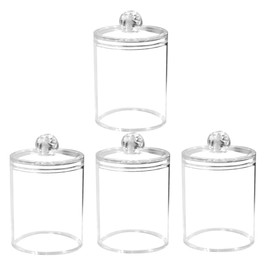 FELTECHELECTR 4pcs Transparent Acrylic Storage Boxes for Makeup and Skincare Organizers for Bathroom Accessories and Vanity Easy to Clean Stylish Design