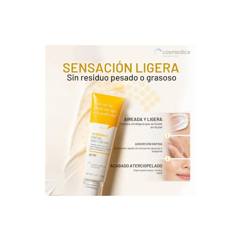 Cosmedica Skincare Crema Facial Vitamina Corrige Líneas Expresión Unifica Tono