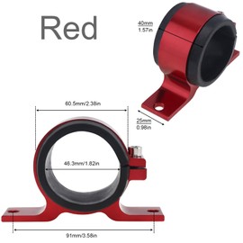 DriSentri Fuel Filter Mounting Bracket, 2PCS 50mm Fuel Pump Clamp Holder for Car Oil/Fuel/Gas Pump, Red
