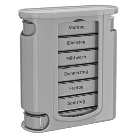 WELLGRO Pill Box for 7 Days - with 4 Compartments per Day, Pill Box Made of BPA-Free Plastic (Grey)