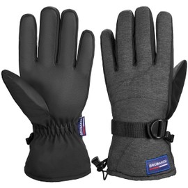 Brubaker Winter Gloves Waterproof and Windproof – Men's and Women's Gloves for Cold Days – Extra Warm Thermal Ski Gloves for Ski Snowboard Winter and Snow – Anthracite, gray