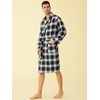 Latuza Men's Cotton Flannel Robe M Black