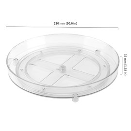 JIEHIN Pack of 3 Lazy Susan Turntable Organiser, Fridge Turntable Organiser, Transparent Kitchen Rotating Tray Rotating Spice Rack, Round Spice Holder Organiser for Oil Sauces Spice Bottles