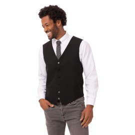 Chef Works Men's Essential Vest, Black, Large