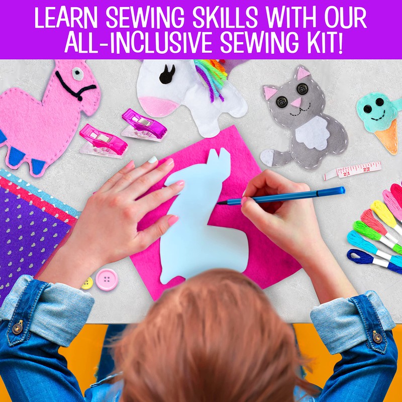 Creative Kids Felt Sewing Kit - Craft 15+ Characters -