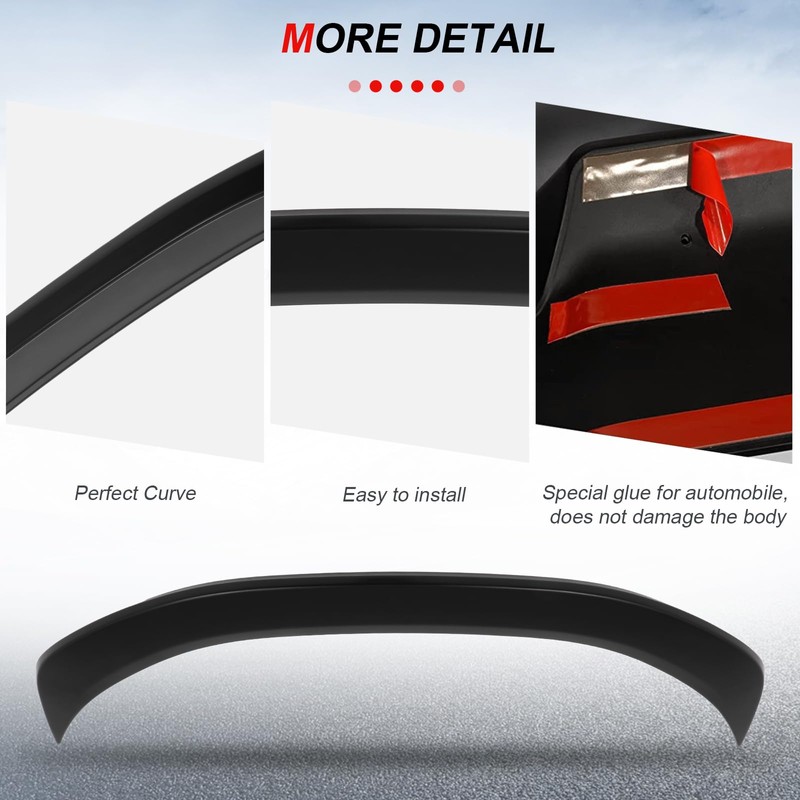 cciyu Lip Style Rear Trunk Lip Spoiler Wing Fits for