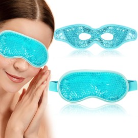 Scettar Pack of 2 Eye Mask Cooling, Cooling Glasses for Migraines, Gel Cooling Mask Reusable for Dry, Hot Cold Therapy (A)