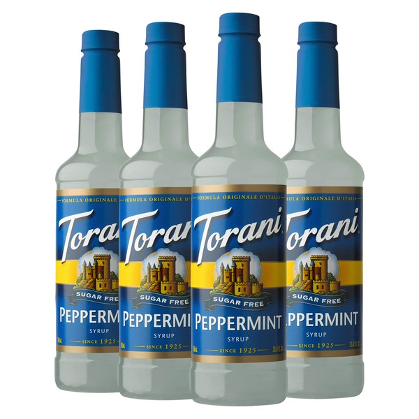 Torani Sugar Free Syrup, Peppermint, 25.4 Ounces (Pack of 4)