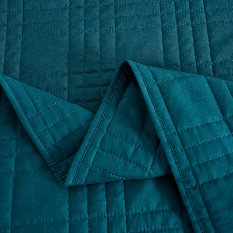 Chezmoi Collection Kingston King Size Bedspread Set, 3-Piece Teal Oversized