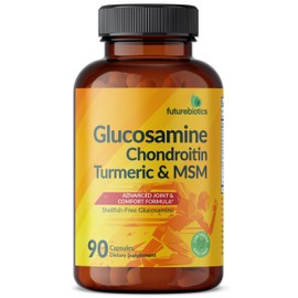 Futurebiotics Glucosamine Chondroitin Turmeric & MSM Advanced Joint Formula, Supports Healthy Joints & Mobility - Non-GMO, 90 Capsules