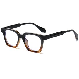 YAMEIZE Square Blue Light Filter Glasses for Women Men Blue Light Filter Computer Glasses Retro Square Frame Anti Blue Light Glasses for Mobile Phones Computer and TV, Leopard-black