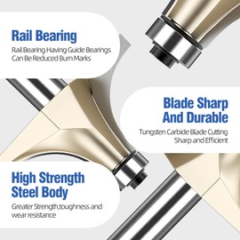 HUHAO 7/8" Radius Roundover Router Bit 1/2 Inch Shank,Edge Forming Roundover Bit Bead Rounding Over Edging Bit Carbide Corner Rounding Edge-Forming Bit,for Rounding Trim