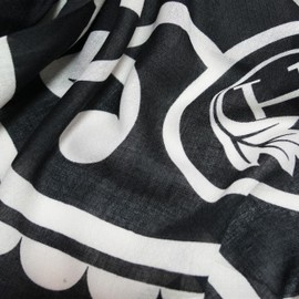 JERLA Large Lightweight Scarves Fashion Floral Printed Women Scarf Shawl Wrap Sunmmer Winter (Black and white flower)