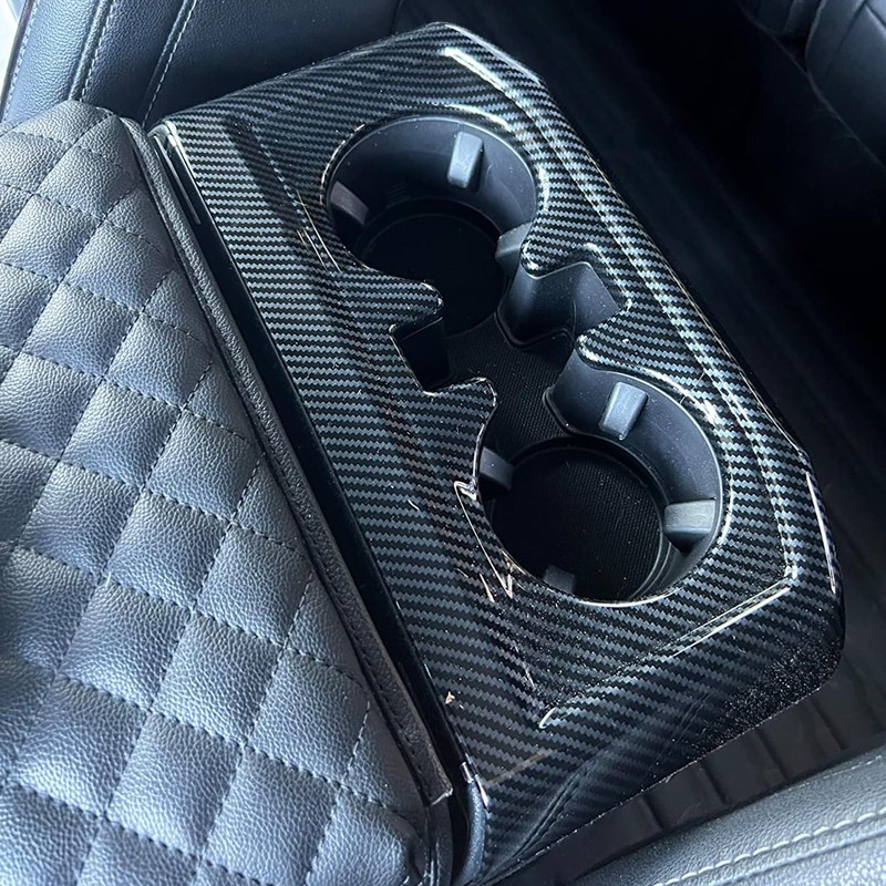 Keptrim ABS Carbon Fiber Gear Armrest Rear Cup Holder Trim