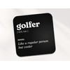 Golfer Square Coaster - Golf Player Sport Fan Dictionary Regular
