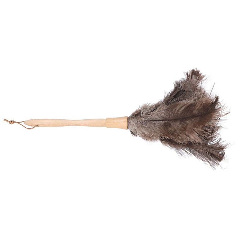 Feather Duster Light Weight Soft Long Handle Reusable Black Ostrich