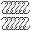 E-outstanding S Hook 12PCS 2.7 x 0.8 x 0.1Inch Black