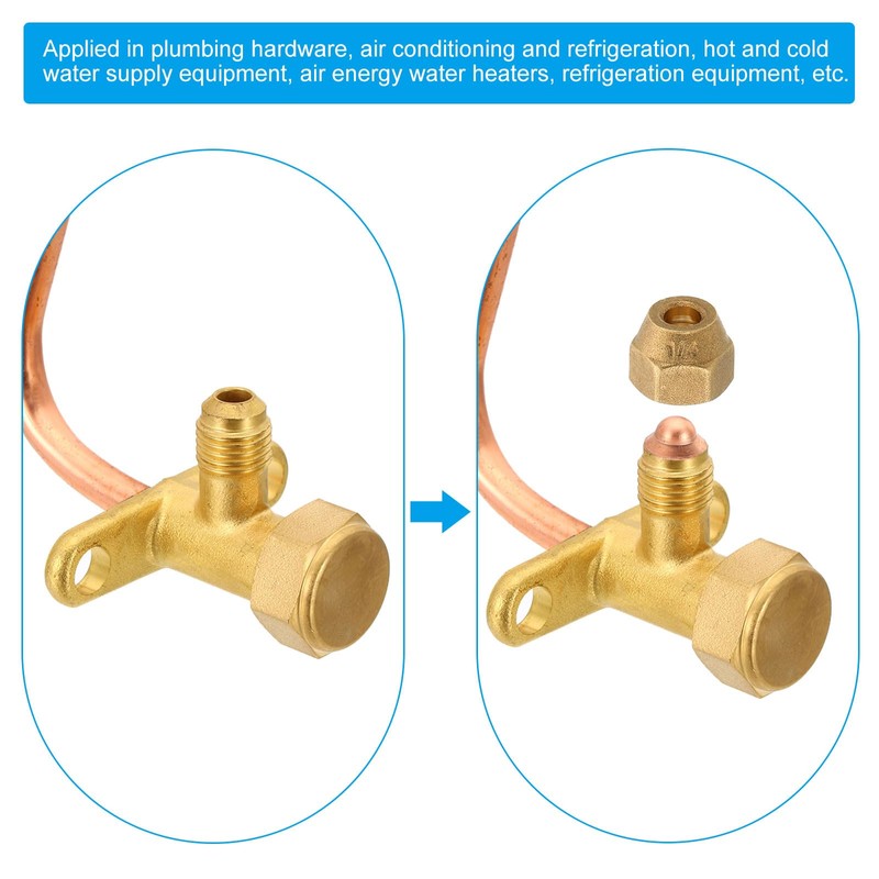 PATIKIL Air Conditioner Stop Valve, Fit for 1/4" OD Copper