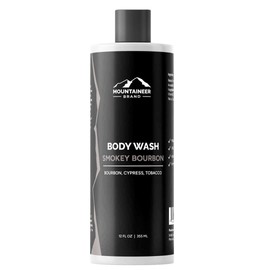 Mountaineer Brand Body Wash for Men | 100% Natural Body Shampoo | Thick Cleaning Softening Hydrate Lather for Hair and Skin | 12oz (Smokey Bourbon)