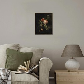 RETRART Vintage Wall Art, Vintage Floral Wall Art Prints - Moody Dark Academia Decor for Rustic Aesthetic - 12" x 16" Unframed Canvas Prints for Bedroom Living Room Bathroom Wall Decor