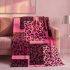 Pink and Black Cheetah Throw Blanket, 50x60 in