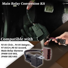 XYgdhqpt Main Relay Conversion Kit for Compatible with 92-01 Civic,94-01 Integra,97-01Crv,90-02 Accord,Main Relay Harness 39400-S10-003,39400-SR3-003