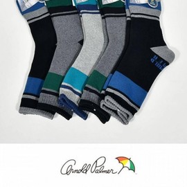 Men's Double Cushion Color-Block Stripe Honey-Thick Pile Socks 5 Pairs Mixed Colors - 26cm