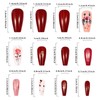 Red Press on Nails Medium Coffin Valentines Day Fake Nails