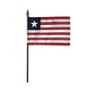 Liberia Flag Rayon On Staff 4 in. x 6 in.