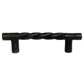 The King's Bay Rope Swirl Door Handle in Wrought Iron Twisted Hardware 8 Inch