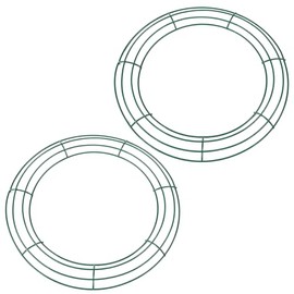 2 Pack Green Christmas Wire Wreath Rings 14inch Metal Wreath Frame,35cm Large Round Wire Wreath Frame for Christmas Wreath Making Rings Base,Wedding Garland Ring,Garden, Home Supplies DIY Crafts