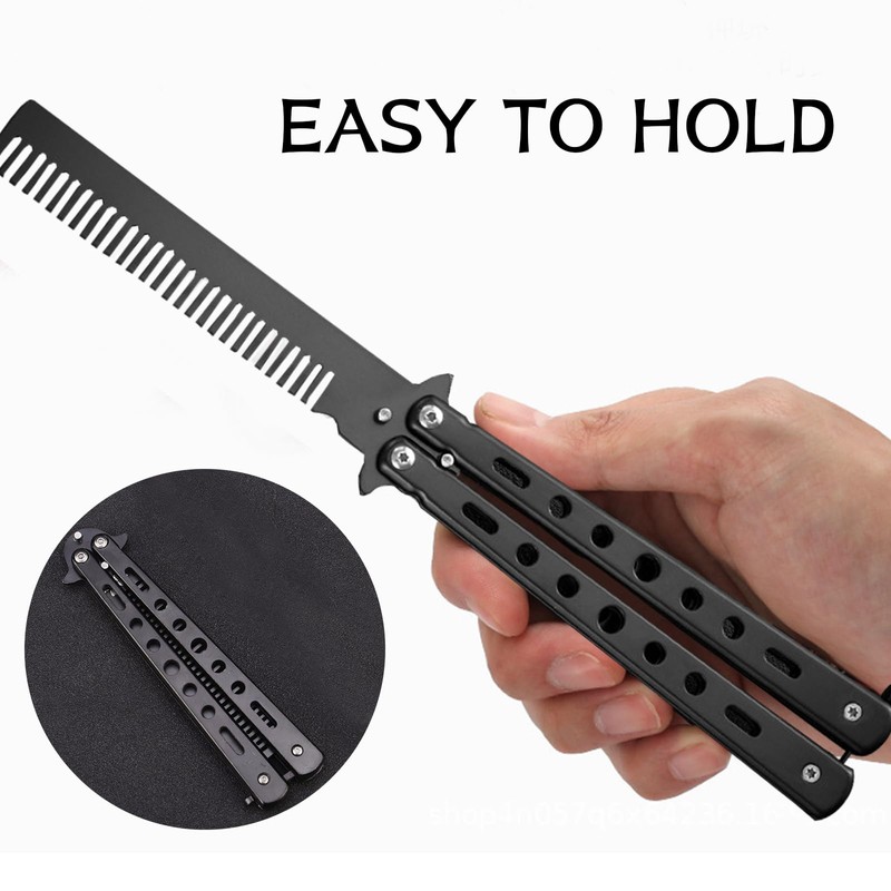 One Piece Durable Metal Folding Comb Convenient Steel Hair Comb