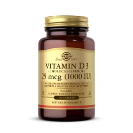 Solgar Vitamin D3 (Cholecalciferol) 25 mcg (1000 IU) – 180 Tablets - Helps Maintain Healthy Bones & Teeth - Immune System Support - Non-GMO, Gluten Free, Dairy Free, Kosher - 180 Servings