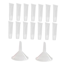 WOONEKY 40pcs Tubes with 4pcs Funnels Empty for Lip Gloss Sample Packing Containers Odorless Waterproof White