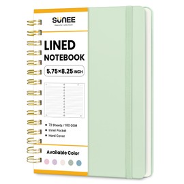 SUNEE Journaling Notebooks, A5 Lined Spiral Notebook for Women, 146 Pages College Ruled Hardcover Notebook for Work, Note Taking, Journaling and Office School Supplies, A5 - Sage Green