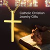 Gold Cross Chain Large Cross Necklace Mens Necklace Large Cross