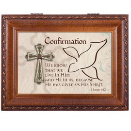 Cottage Garden Confirmation Woodgrain Inspirational Music Box Plays How Great Thou Art